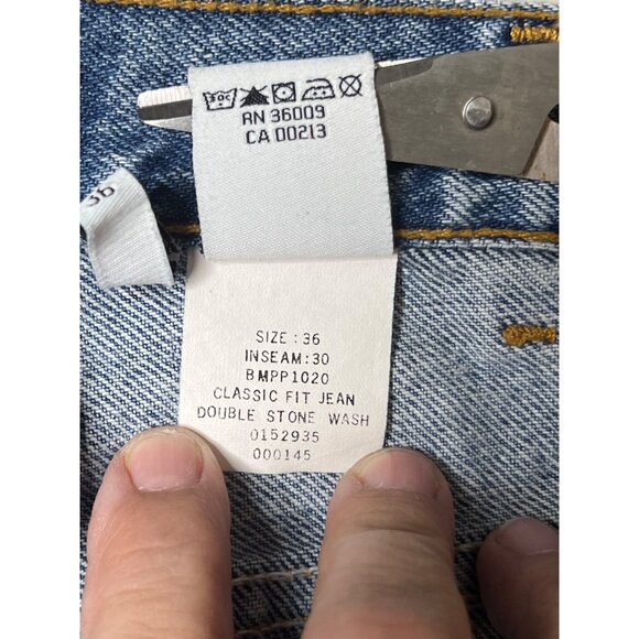 Calvin Klein Mens Classic Fit 100% Cotton Jeans Size 36 Double Stone Wash Denim - Picture 13 of 16